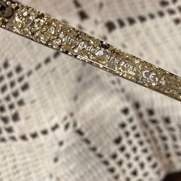 KATE SPADE SHIRA SUNGLASSES TORTOISE GOLD GLITTER CAT EYE WITH CASE - Picture 13 of 16